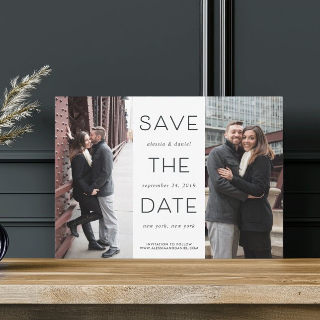 Einfache Anweisung | Zwei Fotos Save the Date (Von Creator hochgeladen)
