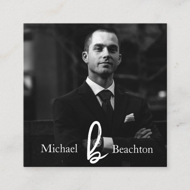 *~* Einfache AP31 Foto Beruflich QR Minimal Quadratische Visitenkarte (Vorderseite)