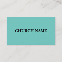 Einfache Aquamarine und Black Church Visitenkarten Visitenkarte