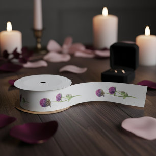 Einfache Aquarell-Amaranth-Distel-Blumenhochzeit Satinband