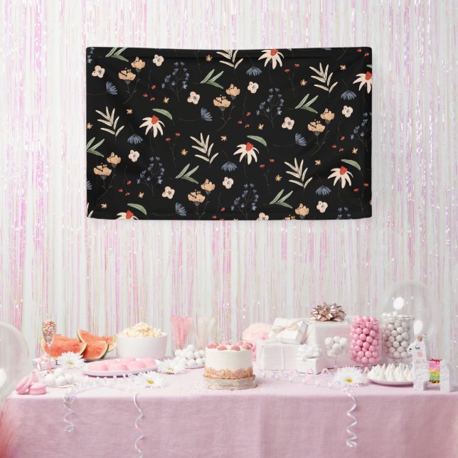 Einfache Aquarell-Blume 1 Banner (Party)