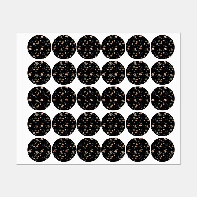 Einfache Aquarell-Blume 1 Etiketten (Blatt)