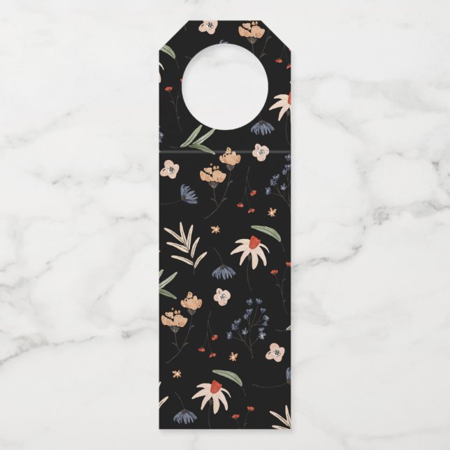 Einfache Aquarell-Blume 1 Flaschenanhänger (Vorderseite)