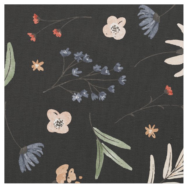 Einfache Aquarell-Blume 1 Stoff (Nahaufnahme)