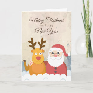 Einfache Aquarell-Weihnachtsfeiertags-Gruß-Karte Karte