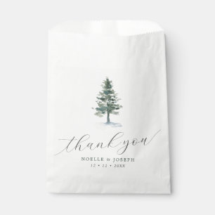 Einfache Aquarellbaum Vielen Dank für Ihre Hochzei Geschenktütchen