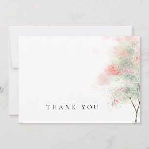 Einfache Aquarellbäume Beerdigung Dankeschön Dankeskarte