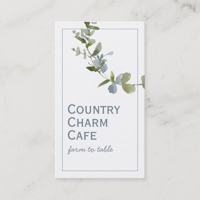 Einfache Aquarellblau-Blume Visitenkarte (Vorderseite)