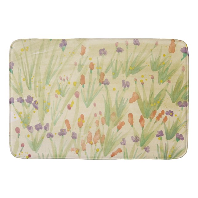 Einfache Aquarellblume Badematte (Vorderseite)