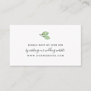Einfache Aquarellenhochzeit RSVP online Begleitkarte