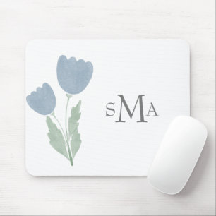 Einfache Aquarellfarben-Monogramm-FlorTypografie Mousepad