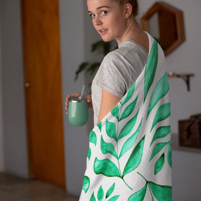 Einfache Aquarellfärbung - grün Fleecedecke (Von Creator hochgeladen)