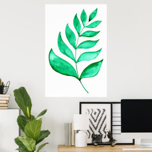 Einfache Aquarellfärbung - grün Poster