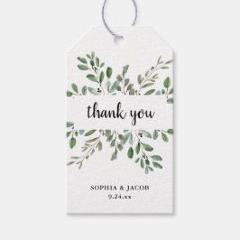 Einfache Aquarellgrün und Skript Geschenkanhänger