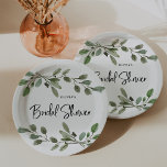 Einfache Aquarellgrüne | BRAUTPARTY Pappteller<br><div class="desc">Diese hübschen,  minimalistischen Brautparty-Papier-Teller sind mit schlichten,  wasserfarbenen botanischen grünen Blätter auf einem sauberen,  weißen Hintergrund versehen. Trendy Black Script Typografie sagt "Brautparty" und fügt eine zusätzliche Touch des modernen Stils hinzu.</div>