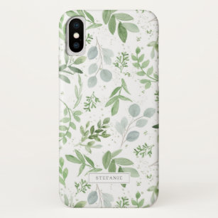 Einfache Aquarellgrüne Eukalyptus-Muster Case-Mate iPhone Hülle