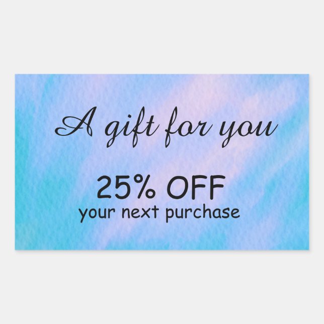 Einfache Aquarellkalligraphie Rechteckiger Aufkleber (Vorderseite)