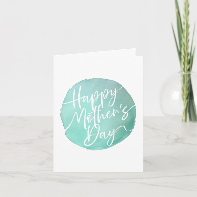 Einfache Aquarellkreisschrift Muttertagsskript Dankeskarte (Vorderseite)
