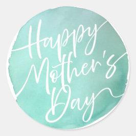 Einfache Aquarellkreisschrift Muttertagsskript Runder Aufkleber