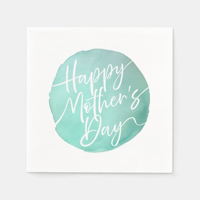 Einfache Aquarellkreisschrift Muttertagsskript Serviette (Vorderseite)
