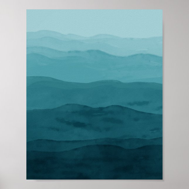 Einfache Aquarelltöne abstrakte Kunst Poster (Vorne)