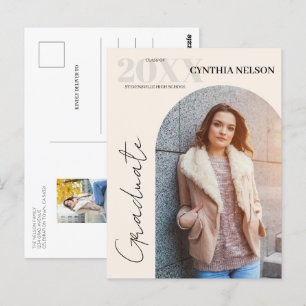 Einfache Arch Foto Beige Abschluss Ankündigung Postkarte