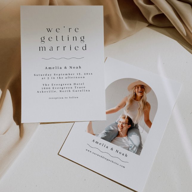 Einfache Arch Foto Boho Hochzeit Einladung (Von Creator hochgeladen)