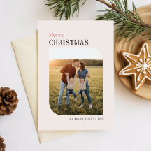 Einfache Arch-Foto-Familienname Weihnachtsgrüße