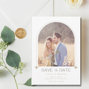 Einfache Arch-Foto-Hochzeit Save The Date