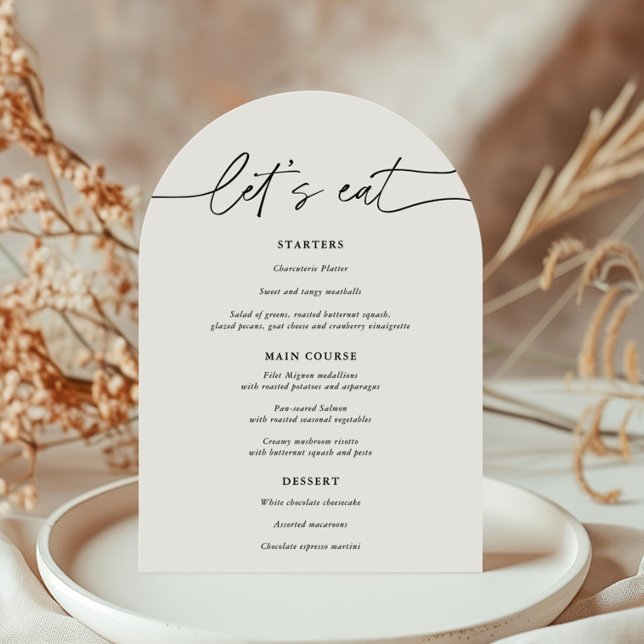 Einfache Arch Let's ESSEN Wedding Menu Card Einladung (Von Creator hochgeladen)