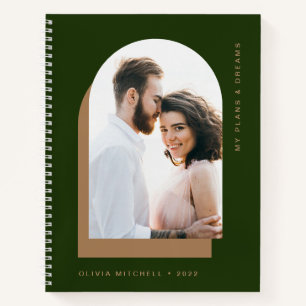 Einfache Arche   Modern Forest Green mit Foto Notizbuch