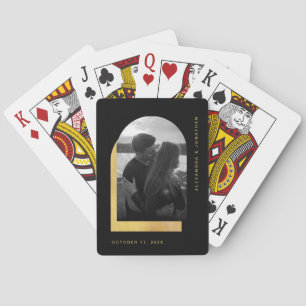 Einfache Arche Modernes Schwarz und Gold mit Fot Spielkarten