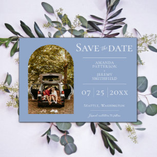 Einfache Architektur-Foto   Dusty Blue Save-the-Da Save The Date