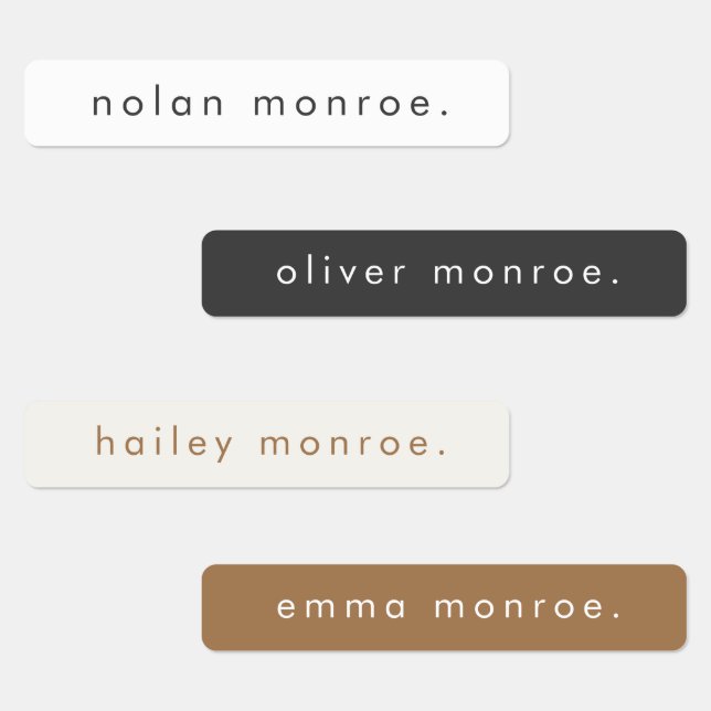 Einfache Art Boho Kinder wassersicherer Name Etiketten (Gruppe)