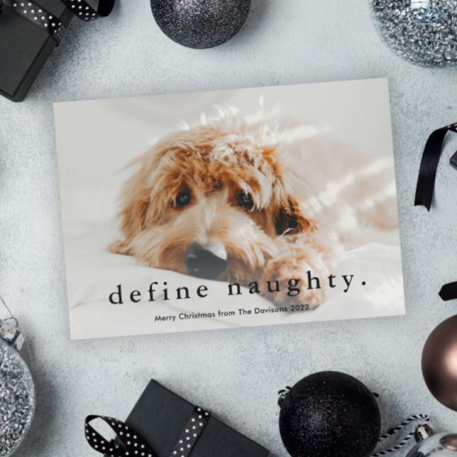 Einfache Art Funny Pet Weihnachten (Funny Naughty Pet Photo Christmas Holiday Card.)