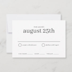 Einfache Art Hochzeit RSVP Save The Date