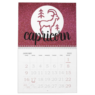 Einfache Astrologie Zodiac Glitzer Birthstone Char Kalender