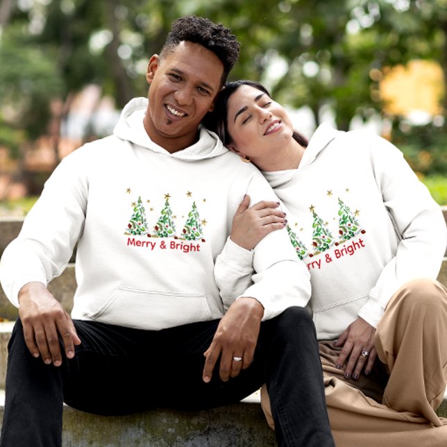 Einfache, Atemberaubende "Merry & Bright" Drei Wei T-Shirt (Von Creator hochgeladen)