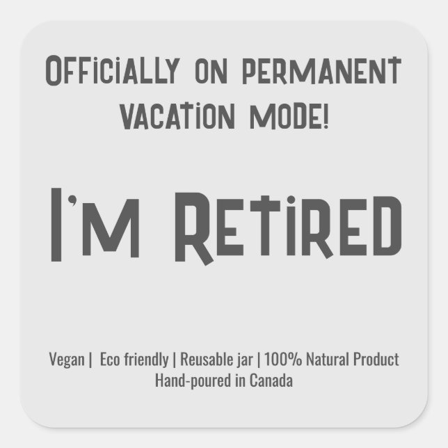 Einfache Aufkleber für die Ruhestandskerze (Vorderseite)