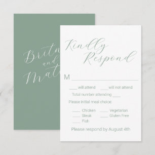 Einfache Auswahl an Minimalistischen Speisen RSVP  Karte
