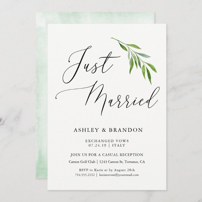 Einfache Ausweispapiere | Just Married Einladung (Vorne/Hinten)