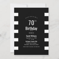 Einfache B/W 70. Geburtstagsparty