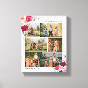 Einfache B&W Botanische Mama 6 FotoCollage Leinwanddruck