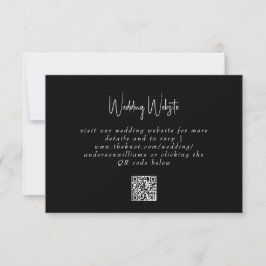 Einfache B/W QR Code Website RSVP Card Karte