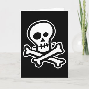 Einfache B&W Skull & Crossbones Karte