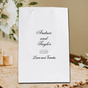 Einfache B&W Wedding Begrüßung Gast Geschenktasche Mittlere Geschenktüte