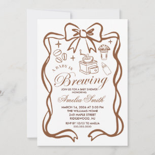 Einfache Baby Braut Doodle Kaffee Baby Shower I Einladung