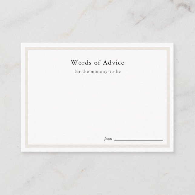 Einfache Baby-Duschberatungskarten Begleitkarte (Vorderseite)