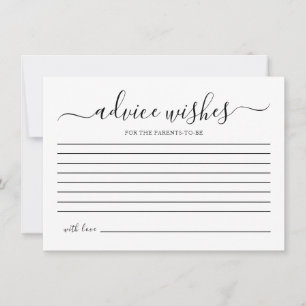 Einfache Baby Shower Game Advisor und Wish Card Einladung