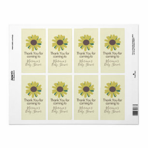 Einfache Baby Shower Sonnenblumen Grünpflanzen    